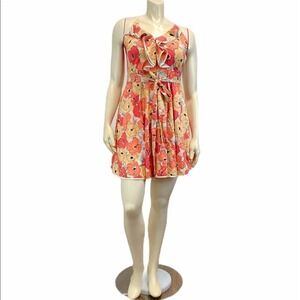 LC LAUREN CONRAD Ruffled Halter Flare Dress Sz 8